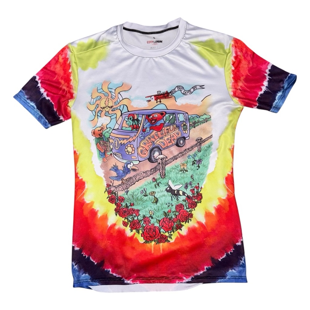 Grateful Dead Mens Large Cody Lundin Sport 2 Sided Graphic Short Sleeve T Shirt